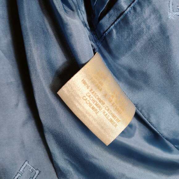 Escada Margaretha Ley Blazer Women 34 Blue Check 100% Cashmere Two-Button Jacket - Picture 13 of 14